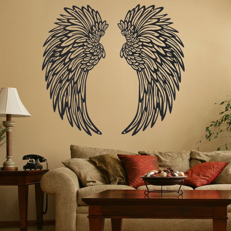 Jokapy Metal Wall Art Modern Angel Wings Hanging Wall Decor Iron