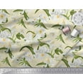 thumbnail image 2 of Soimoi Poly Georgette Fabric Leaves & Lily Floral Printed Craft Fabric by The Yard 42 Inch Wide, 2 of 3