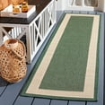 thumbnail image 2 of Safavieh Courtyard Justine Bordered Indoor/Outdoor Runner Rug, Dark Green/Beige, 2'3" x 12', 2 of 11
