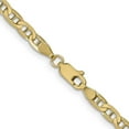 thumbnail image 3 of Avariah Diamonds Solid 10k Yellow Gold 4mm Concave Anchor Chain - 22", 3 of 8