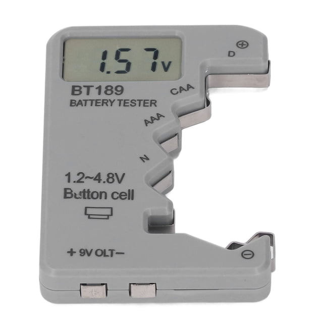Probador De Batería, Probador De Batería Digital Carcasa ABS Compacta Universal Pantalla LCD En Tiempo Real Gris Para Baterías C AA AAA D N 9V 6F22