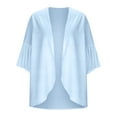 thumbnail image 4 of Women's Kimono Cardigan 3/4 Sleeve Chiffon Lightweight Open Front Beach Cover-Up | Baberdicy | Women Chiffon Kimono Cardigan 3/4 Sleeve Chiffon Open Front (Light blue | XXL), 4 of 5
