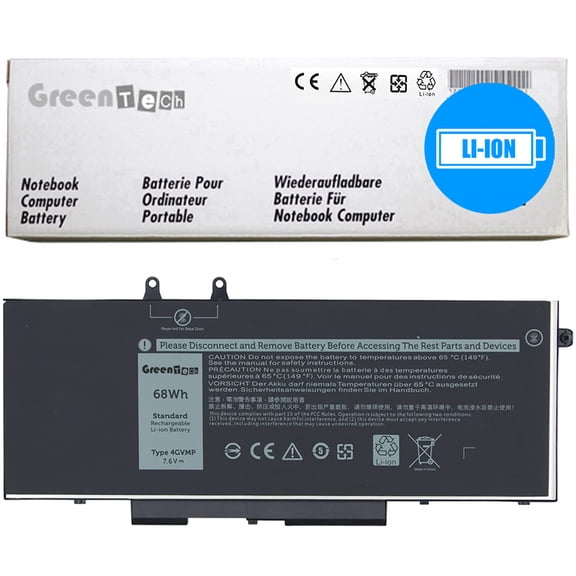 GREENTECH 4GVMP BATTERY FOR DELL LATITUDE 5400 5500 PRECISION 3540 INSPIRON 7590 2-IN-1 68WHR RF7WM WJDPW X77XY C5GV2
