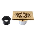 thumbnail image 5 of Kingston Brass BSF4272BB Watercourse 4-Inch Brass Square Grid Shower Drain with Flange in Brushed Brass, 5 of 5