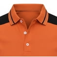 thumbnail image 5 of Fnnxeal Mens Polo Shirts Button Short Sleeve Casual Collared Summer Pullover Polo Orange Shirts for Men Size 2XL, 5 of 5