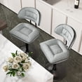 thumbnail image 1 of Hawsaiy Modern Bar Stools Set of 2, Ergonomic Double-Layer Upholstered Bar Stools with Back, Adjustable Swivel Barstools for Kitchen Island, Light Gray, 1 of 8