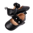 thumbnail image 5 of Zanarzt Baby Girl Dress Shoes Baby Girls Mary Jane Flats with Bowknot Ballet Slippers Toddler First Walkers Infant Princess Wedding Dress Shoes Black,US 4, 5 of 7
