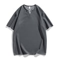 thumbnail image 1 of pstuiky camisetas de hombre, Camisa informal de manga corta con solapa y botones sólidos para hombre camisetas de hombre m, 1 of 6