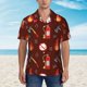thumbnail image 2 of Balery Fire Extinguisher Camisas hawaianas de manga corta para hombre, camisas playeras de corte holgado, camisas de vacaciones con botones,3X-Large, 2 of 7