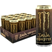 (12 Cans) Monster Energy Java Caf Latte, Coffee + Energy Drink, 15 fl oz cans