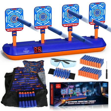 4 Electronic Digital Target for Nerf Targets for Kids to Shoot Shooting Targets with Auto-Reset - Blue