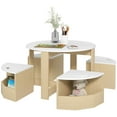 Qaba 5 Piece Kids Table and Chairs Set with Storage for Activities ...