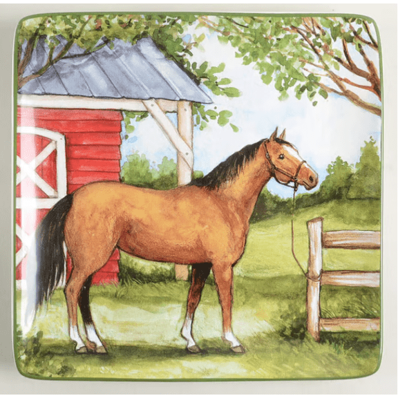 Square Dinner Plate Clover Farm by Certified International