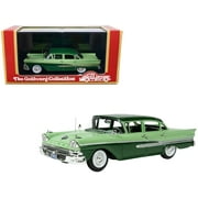 1958 Ford Fairlane 4 Door Seaspray Green and Silvertone Green Limited Edition to 240 pieces Worldwide 1/43 Model Car by Goldvarg Collection