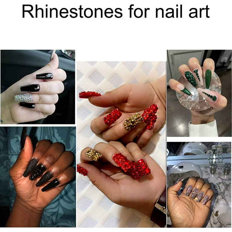 Sohindel Nail Gems with Crystals Rhinestones, Nail Art Supplies Diamond Nails Stones for Nails Decoration Makeup - Style 9