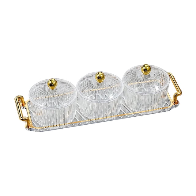 Cateissary Fruit Snacks Serving Platter Serving Bowls Container Storage for Wedding Teteras 3 tazones transparentes
