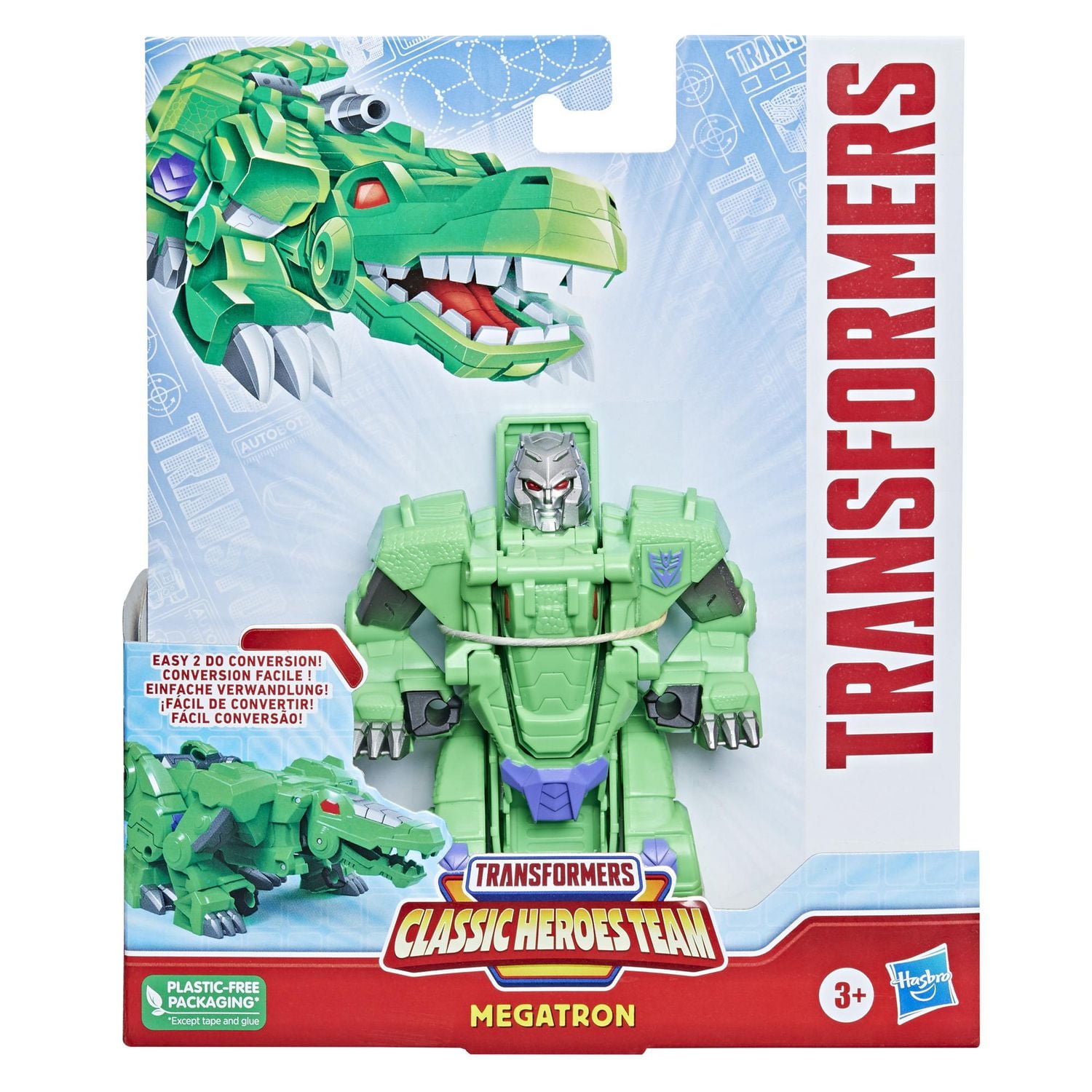 Transformers Classic Heroes Team Megatron Gator Converting Toy, 4.5-Inch Action Figure