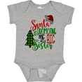 thumbnail image 3 of Inktastic Santa is Promoting Me to Big Sister Green Plaid Tree Girls Baby Bodysuit, 3 of 5