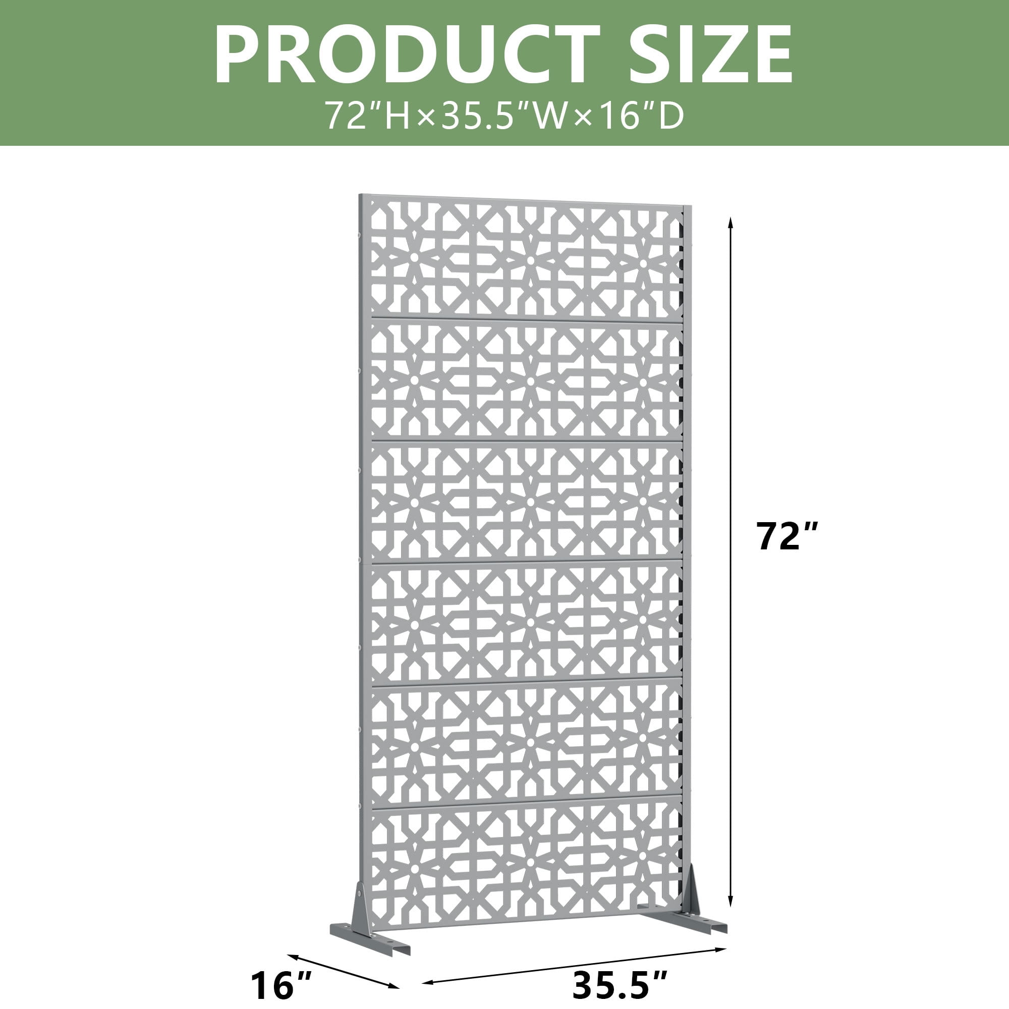 MAYEERTY 6 Panels Outdoor Privacy Screen, Metal Decorative Privacy Fence, Privacy Panel for Patio, Balcony, Backyard, Garden