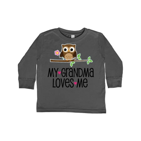

Inktastic Grandma Loves Me Girls Owl Gift Toddler Toddler Girl Long Sleeve T-Shirt