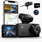 4K Dash Cam Front and Rear, STARVIS 2 Dual Dash Camera for Cars with 5.8GHz WiFi GPS, Night Vision, 170° Wide Angle, 128GB Card Included