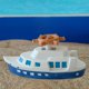 thumbnail image 5 of Modelo de barco de resina, figura de barco, accesorio de escritorio, adorno marino, decoración mediterránea para azul oscuro, 5 of 9
