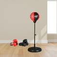 thumbnail image 1 of Bolpe de boxeo con soporte con guantes de boxeo para niños Reacción de adultos Reacción Practicar Bola de reflejo para el gimnasio de entrenamiento de Negro rojo, 1 of 8