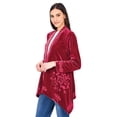 thumbnail image 6 of Women's Embroidered Velvet Open Front Cardigan, 6 of 21