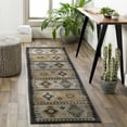 thumbnail image 2 of BoutiqueRugs Foxburg Bohemian Southwestern Colorful Runner Rug - Tribal Diamond Boho Carpet for Hallway, Kitchen - Gray, Charcoal, Tan - 2'2" x 7'7" (2x8), 2 of 10