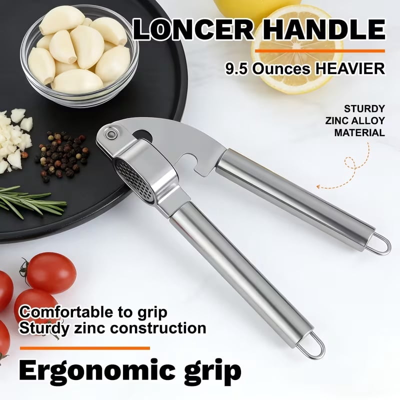 Comfort Grip Garlic Press - Rust-proof Garlic Chopping Tool - Ergonomic Design Garlic Press