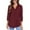 Wine Red, variant on LUXUR Women Top Baggy Loose Tunic Pullover 3/4 Sleeve Shirt V Neck Blouse Royal Blue S
