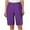 Purple, variant on qolati Women's Workout Shorts Casual Elastic High Waisted Knee Length Gym Running Shorts Summer Lounge Bermuda Shorts Summer Black L