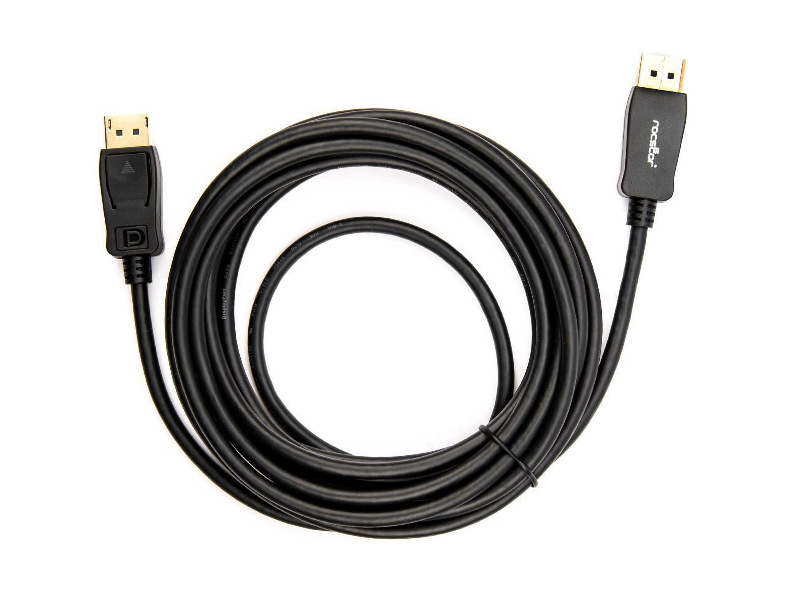 Rocstor Premium 15ft / 5m DisplayPort 1.2 Cable M/M - DisplayPort 4k - DisplayPort Male Digital Audio/Video - 15ft - Black- DP TO DP Cable 4Kx2K - 15 ft DisplayPort A/V Cable for Monitor, Audio/Video