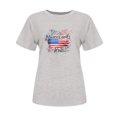 thumbnail image 4 of Fiudx Ofertas Flash Del Día Solo En Línea Camiseta Básica de Verano de Manga Corta Informal para Mujer, Blusa con Estampado Del Día de La Independencia, Cuello Redondo, 4 of 4