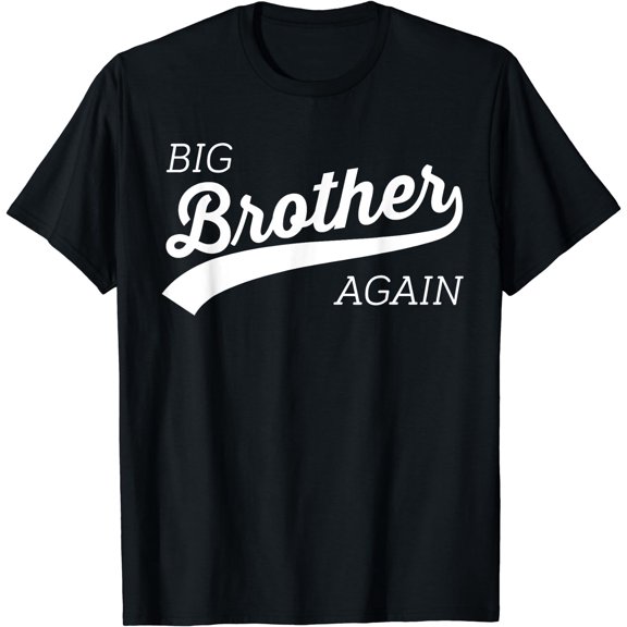 Big Brother Again Design for Boys with Arrow and Heart T-Shirt Black 2X-Large