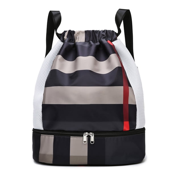 Mochila con cordón, Bolsa con cordón, Mochila con cordón, Mochila grande con separación en seco y húmedo