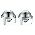 thumbnail image 7 of DSstyles Roll Top Chafing Dish Buffet Set, 6.8 Quart Full Size Pan Chafer, Round Stainless Steel Set, for Wedding, Parties, Banquet, Catering Event, 7 of 7