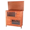 thumbnail image 5 of TRIXIE Insulated Outdoor 2-Story Wooden Small Animal Hutch with Windows, Trays, Ramp, 5 of 9