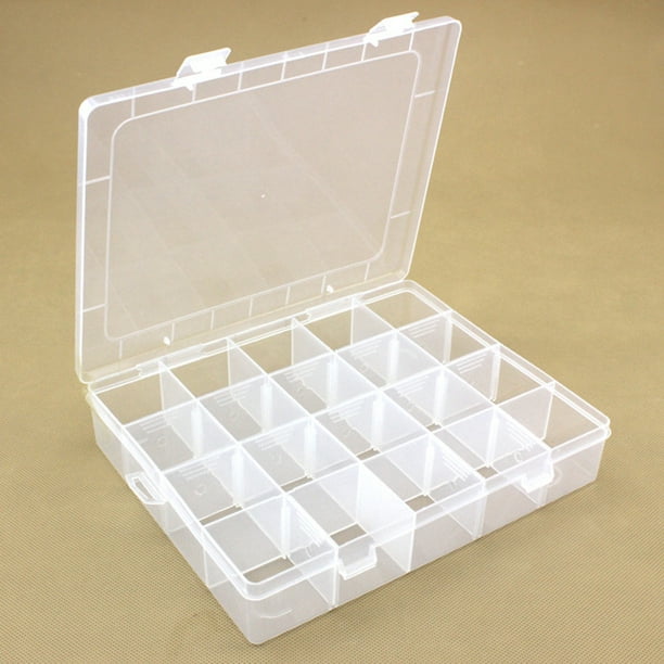 Hi.Fancy 24 Grids Transparent Storage Box Tools Empty Case Portable Transparent Plastic Pp Plastic Jewelry Container Part Organizer
