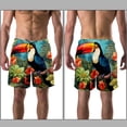 thumbnail image 3 of luoweisi Men's Beach Shorts Quick Dry Swim Trunks with Mesh Lining Toucan L, 3 of 5