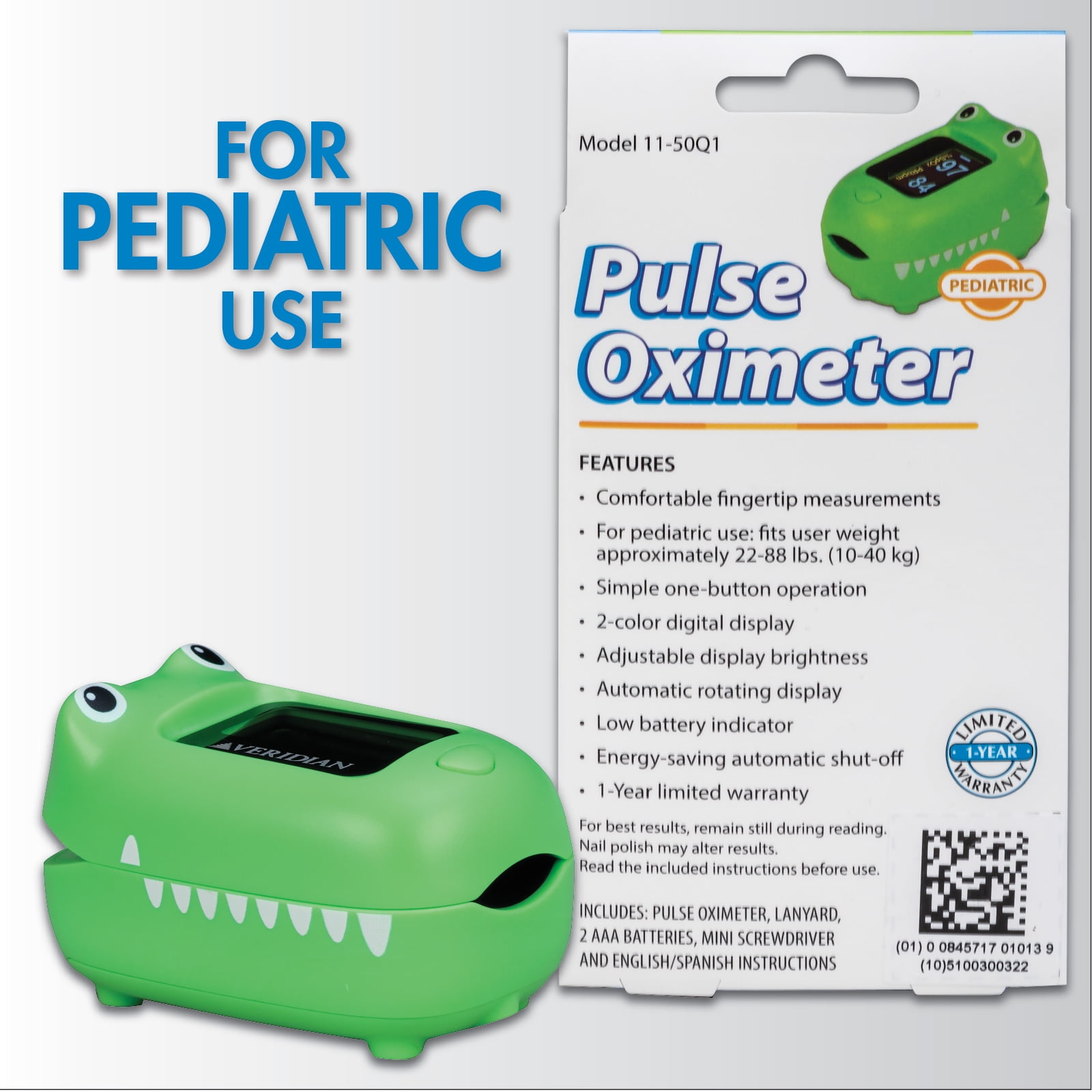 Veridian Healthcare Pediatric Pulse Oximeter