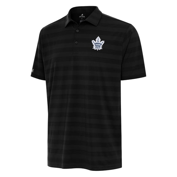 Men's Antigua Black Toronto Maple Leafs Tunnel Polo