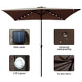 thumbnail image 5 of Aukfa 10 x 6.5ft Rectangular Patio Solar LED Lighted Outdoor Umbrellas for Market Beach Pool - Dark Chocolate, 5 of 8