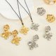 thumbnail image 2 of Joyas de flores únicas INS Corte joyas de flores doradas collar de aleación de flores doradas pendientes nuevas joyas de pareja regalos de San Valentín para mujeres, 2 of 5