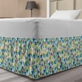 thumbnail image 1 of Mosaic Bed Skirt, Geometric Zigzags Triangular Diamonds Shaping Hippie Rectangular Boho Art Deco, Elastic Bedskirt Dust Ruffle Wrap Around for Bedding Decor, 4 Sizes, Multicolor, by Ambesonne, 1 of 2
