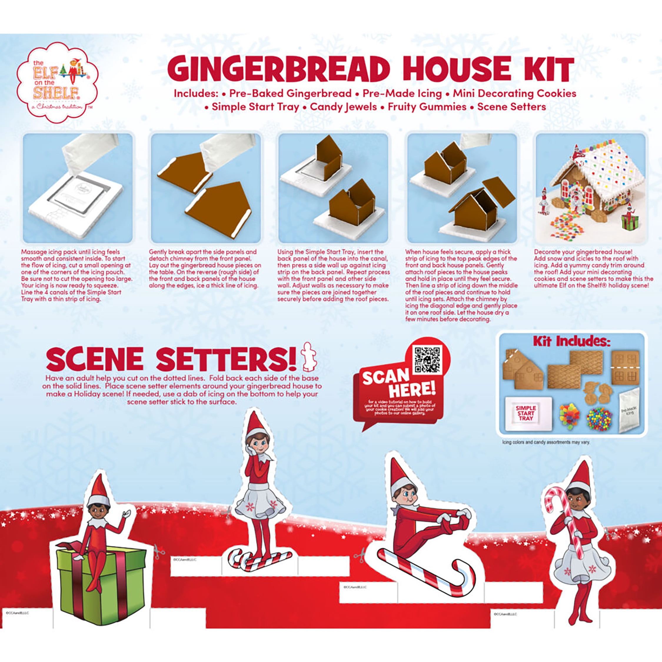 (6 pack) The Elf of The Shelf Holiday Gingerbread House Kit, 29 oz, 1 Count per Pack