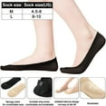 thumbnail image 2 of TELOLY 3 Pairs 3D Padded Women'S No Show Nylon Socks Sponge Cushion Liner,Arch Support Socks for Women No Show Liner Socks Non Slip Massage Socks,Foot Massage Health Care Heel Socks (Light Skin), 2 of 7