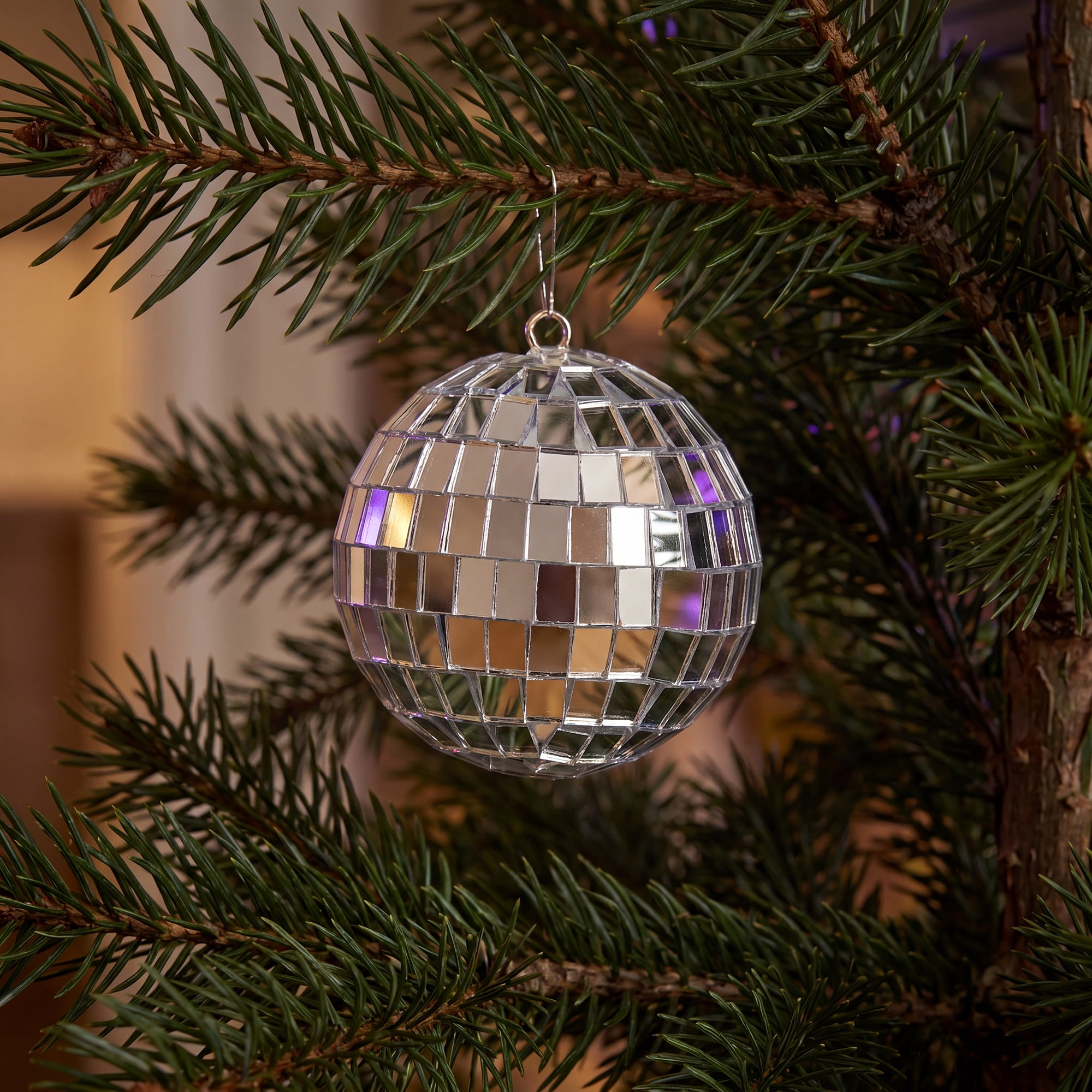 Unique Bargains 10Pcs Mirror Disco Balls for Hanging Sphere Orbs Silver 1.2"x1.2"x1.2"