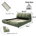 thumbnail image 2 of King Size Luxury Upholstered Platform Bed with Oversized Padded Backrest and Solid Wood Frame, 2 of 8
