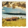 thumbnail image 3 of Ambesonne African Shower Curtain, Family Photo, 69"Wx70"L, Yellow Grey and Blue, 3 of 5